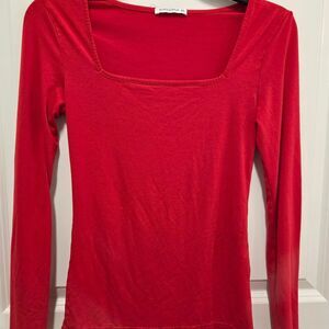 Women's Red Long Sleeve Shirt